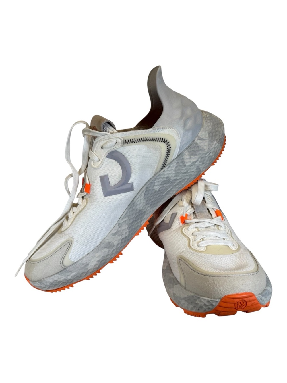 G/FORE MG4X2 Men’s Golf Shoes Size 12.5 White Gray Orange Spikeless Sneakers
